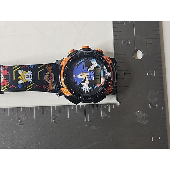 SEGA Sonic The Hedgehog Watch Orange Digital Accutime Working SNC400057MWM RARER - Picture 16 of 16